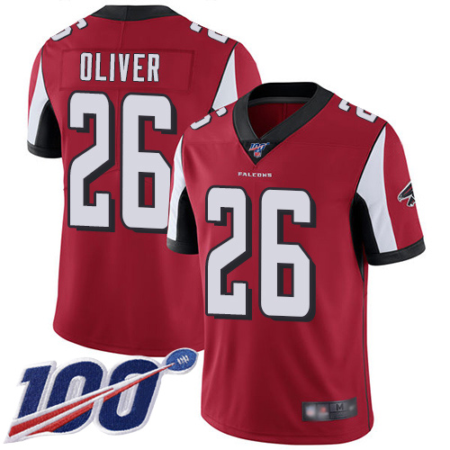 Atlanta Falcons Limited Red Men Isaiah Oliver Home Jersey NFL Football #26 100th Season Vapor Untouchable->women nfl jersey->Women Jersey